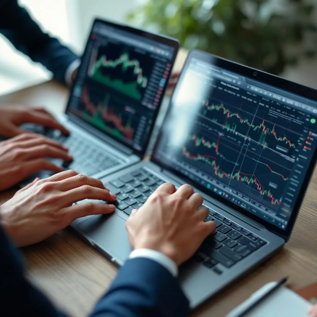 Equipo analizando datos en computadoras