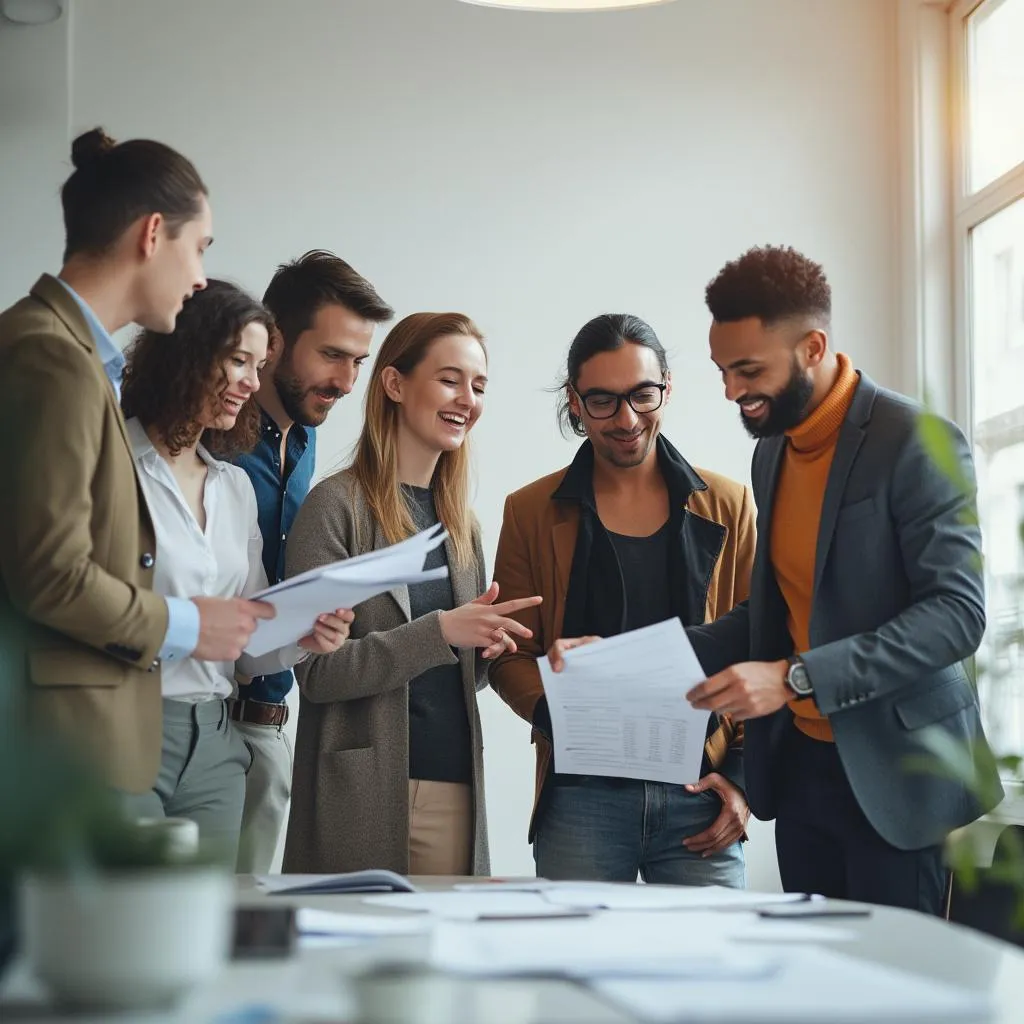 Equipo discutiendo estrategia de auditoría financiera